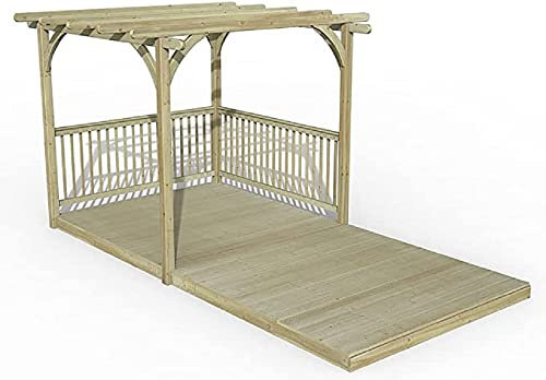 Forest Garden Ultima Pergola and Decking kit 4.8m with 2 x Balustrade