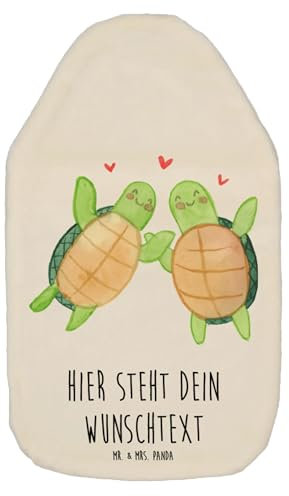 Mr. & Mrs. Panda Personalisierte Wärmflasche Schildkröten Paar - Personalisierte Geschenke, Ehemann, Ehefrau, Freundin, Heiraten, Personalisierter