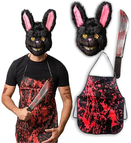 5 pcs Killer Rabbit Costume - Halloween Costumes For Men - Adult & Teen One Size Fits All - 2025 Trending Fancy Dress - UK Based Brand