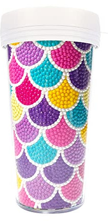 AZURAOKEY DIY Diamond Painting Becher Tumbler Handgemachte Stickerei Kunst Diamant Gemalt Wasserbecher Auslaufsicher Kristall Diamant Wasserbecher BPA Frei for Fitness Sport Outdoor