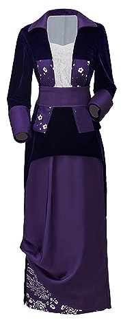 Willyacos Titanic Robe rose en velours Dewitt Bukater Titanic Robe volante pour adultes, femmes et adolescentes (XS, violet)