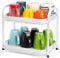 Peohud 2 Tier Cup Drying Rack with Drain Tray, Countertop Mug Holder, Multi-Functional Kitchen Storage Organizer Shelf for Glasses, Tumbler, Teacups, Spice Rack