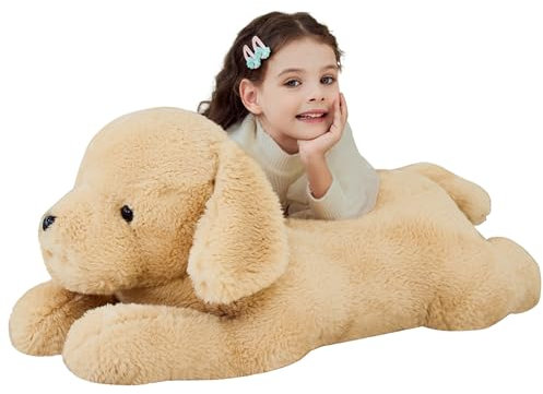 IKASA Groß Hund Labradoodle Kuscheltier Riesen Stofftier,78cm Gross Plüschtier Riesige Plüsch Spielzeug Jumbo Plüschtiere,Geschenk für Kinder