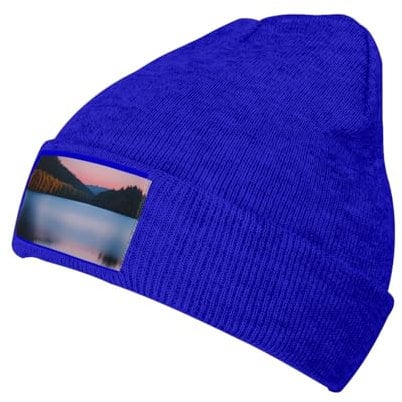 See während des Sonnenuntergangs Samt getufteten Stil, dehnbare krempeln Hut, gestrickte Wollkappe, See bei Sonnenuntergang, one size, See unter Sonnenuntergang, Einheitsgr��e