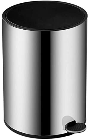 Cubo de Basura Bote De Basura con Escalón Papelera Contenedor De Basura Cubo con Forro Removible Cubo De Basura con Escalón Sala De Estar para Cocina y Hogar (Color : Blue,Silver, Size : 26.5 * 35cm)