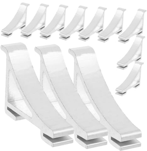 BESTonZON 12pcs Metal Freezer Shelf Hooks Refrigerator Support Clips Cooler Shelf Clip Hooks for Fridge Fixing Bracket