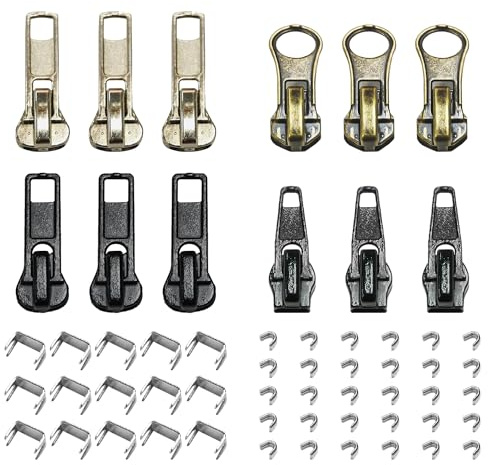 57-teiliges Reißverschluss-Reparaturset, Ersatz-Reißverschlussset inklusive Reißverschlussschieber, oberer und unterer Schutz