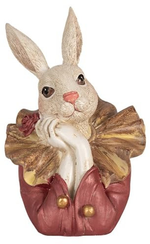 itsisa Deko Büste Kaninchen beige-rosa 11x17 cm - Dekofigur, Hasenbüste, Frühlingsdeko, Deko Hase, Osterdeko, Osterhase, Ostern Hasenfigur, Frühling, Landhausstil