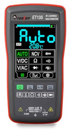 ET13S 2-in-1-Wärmebildkamera-Multimeter, 192 x 192 IR-Auflösung, 10.000 Zählungen, Multimeter, 2,8-Zoll-Touchscreen, -20 °C bis 550 °C, Temperaturmessung, IR-Kamera mit automatischem Test,