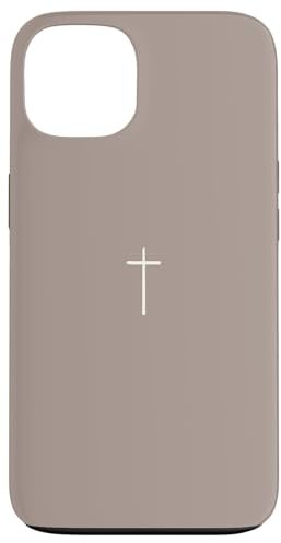 Einfaches Kreuz Christian Earthy Boho Minimalistisch Beige Taupe Hülle für iPhone 13