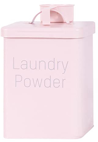 Fellflying 3L Vintage Metal Washing Powder Storage Tin, Utility Storage Canister with Lids, Scoops & Carry Handles, Ideal for Home & Kitchen, Organiser, & Long Lasting (Laundry Powder)