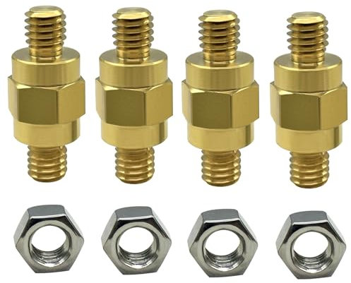 YSIL Side Post Battery Terminal Bolt 3/8-16 Brass Stud Side Post to Top Post Battery Adapter Standard Terminal Battery Post Extender Extension Screws 1.57 Length 4PCS