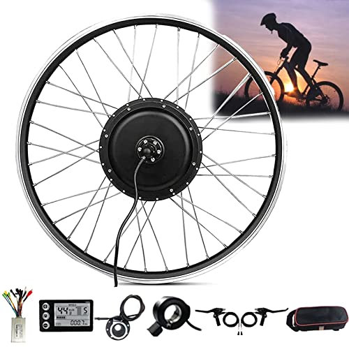 ITETONE 36V 48V 250W 500W Electric Bicycle Conversion Kit, Rear Wheel Electric Bike Conversion Kit with Lcd Meter with Pedal Assist and Intelligent Controller,36V250W-24