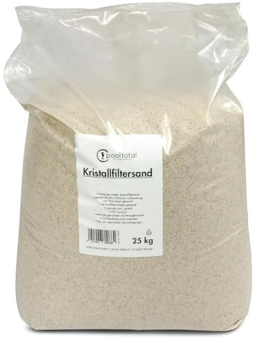 Quarzfiltersand 25 kg DIN EN 19623 - Quarzsand für Filteranlagen - Sandfilteranlage Pool Schwimmbad Swimmingpool (0,7-1,25 mm)
