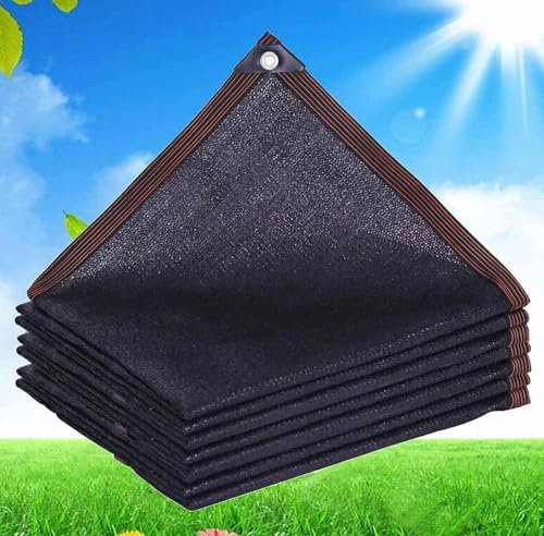AuMarndi Rete Ombreggiante, Telone Ombreggiante per Serre, Vele Ombreggianti Termoisolate Tessuto Ombra Anti-UV 90% Tessuto Ombreggiante Traforato Serra, Fienili, Patio, Pomodori, Giardino,black-2x2m