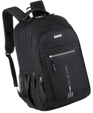 kowaku Laptop Backpack Nylon Rucksack for Hiking Work Outdoor Sports,Travel Women Men, Black