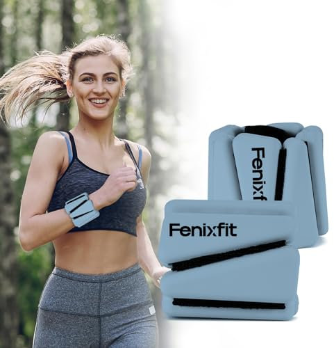 FENIXFIT Handgelenkgewichte Knöchelgewichte 2er Set (je 0,5 kg) Gewichte für Beine und Arme von Frauen für Yoga, Tanz, Ballett, Pilates, Cardio, Aerobic, Walking (Blau)
