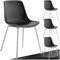 tectake® 4er Set Esszimmerstühle, modernes Design, Kunststoff Stühle mit schlanken Stahlbeinen, ergonomische Küchenstühle mit rutschfesten Kappen, bequemer Bürostuhl, leichte Reinigung - schwarz/chrom