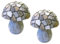 2er Set Dekofigur Pilz | Steinoptik Zierfigur für Haus und Garten | 15x12 cm
