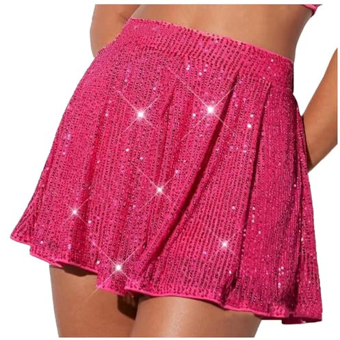 Hotpants Damen Shorts mit Pailletten Hohe Taille Glitzer Shorts Kurz Pailletten Hose Festival Outfits Sexy Glänzend Paillettenhose Kurze Hot Pants Silber Gold Freizeitshorts Sparkle Party Rave Outfit