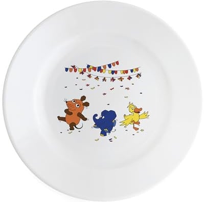 KAHLA DieMaus Frühstücksteller 20,5 cm Party | weißer Teller im Sendung mit der Maus Design