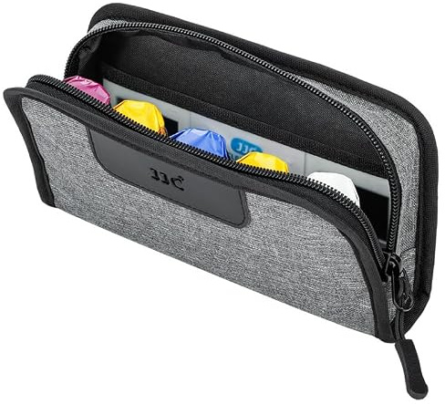 JJC Tragbare 120 Film Behälter Beutel,Kompaktfilm Tragetasche Aufbewahrungstasche für 5 Rollen von 120 Medium-Format-Film,Kompaktfilm Kassettenhalter Container mit Gürtelschleife und Gurt Kein Film