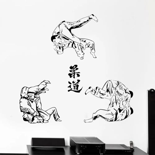 YOZYOOOZ Wandaufkleber, Motiv: Sport, Judo, Jiu-Jitsu, Kampfsport, Kampfkunst, Vinyl, Heimdekoration, Jungenzimmer, Schlafzimmer, Teenager-Schlafsaal