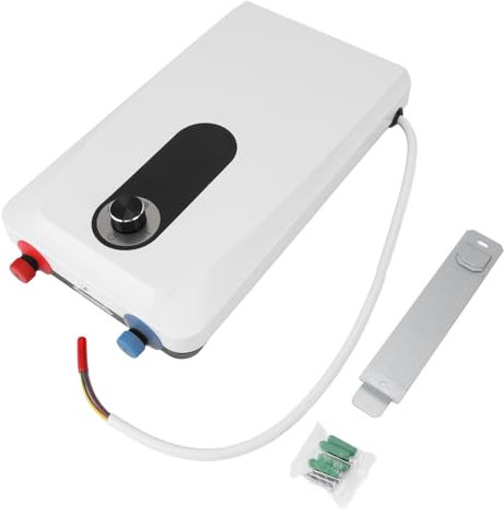 Chauffage D'Eau Sans RéServoir, 5500W Mini Mur Mural Électricité Chauffage D'Eau Chaude Instantanée Sous L'évier pour Cuisine Cuisine Rv Appartement Camping, Portable