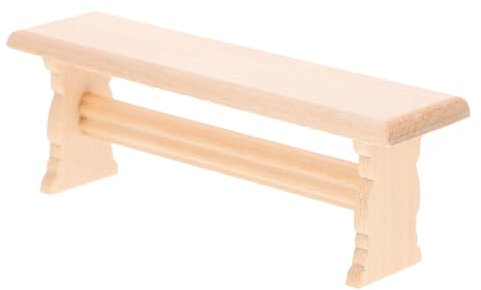 KONTONTY Miniature Holzbank für Puppenhaus Realistisches Mini für Schlafzimmer und Esszimmer Deko Vielseitig Einsetzbar aus Robustem Holz Gefertigt Kreative Farbgestaltung