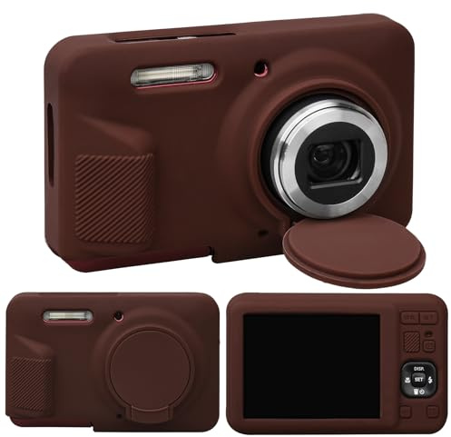 RAIALL Silicone Case for Kodak PIXPRO FZ55 16MP Zoom Compact Camera, Brown | Soft Silicone Case with Removable Lens Cover, Slim Carrying Protective Camera Body Skin Sleeve, Anti-Slip & Anti-Scratch