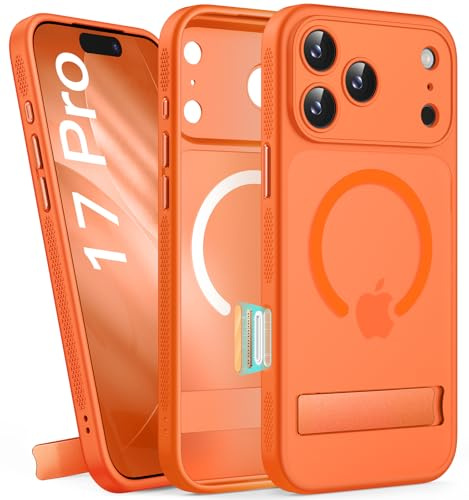 für iPhone 17 Pro Hülle mit Kameraschutz, Kompatibel mit MagSafe, Orange
