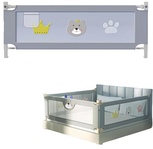 SAYEYBU Bettgitter FüR Kinderbetten, Absturzsicherung FüR Boxspringbetten, 120–220 cm Kinderbettgitter, Klappbares Bettgitter FüR Kinder, SchlafzimmerzubehöR