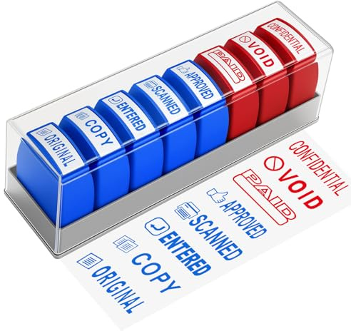 8 Pcs Office Stamps for Business, Paid Void Copy Scanned Stamp