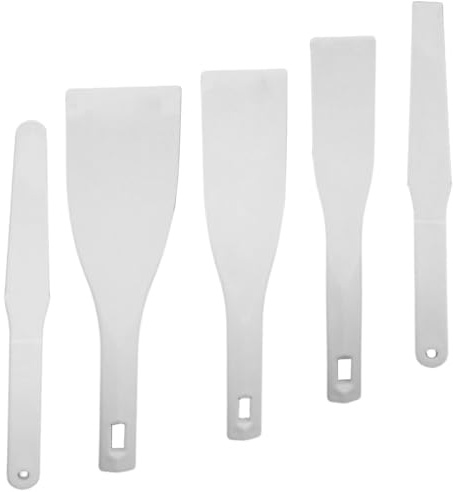 Ink Mixing Spatula, 5-Piece Flexible Screen Printing Shovel Plastic Goop Scoop for Silk Screen Printing, Epoxy Resin Stirring, DIY Crafts (NA20/NA45/NA60/NA75/20NA)