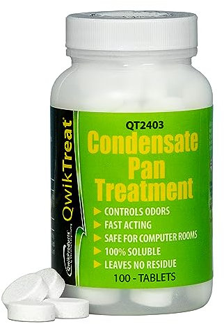 QwikTreat Condensate Pan Treatment Tablets, AC Drip Pan Tablets Air Conditioner Drain Line Cleaner, Control Odors, Overflow and Water Damage, 100 Tablets