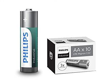 Philips MN1500 LR6 AA Industrial Batteries - Silver/Grey/Turquoise (Pack of 10)