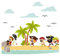 Little Deco Aufkleber Piraten Insel & Schatz I Wandbild 66 x 28 cm (BxH) I Motiv 2 Wandtattoo Kinderzimmer Junge Wandaufkleber Babyzimmer Deko Baby Sticker DL333