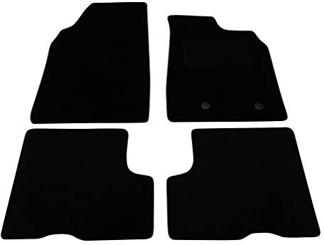 Fully Tailored Deluxe Car Mats to fit Dacia Duster 2018-Onwards - 4 Piece - Black Carpet - Black Trim - Heavy Duty Heel Pad - 20-4327