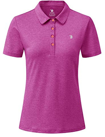 YSENTO Women's Sports Golf Shirts Breathable Quick Dry Short Sleeve Polo T-Shirts(Purple,XL)