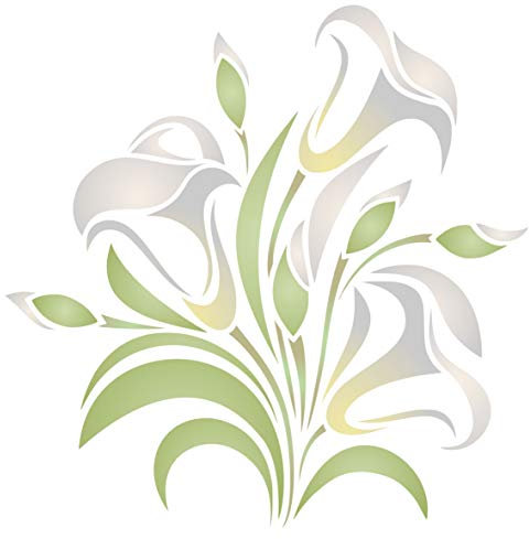 Calla-Lilien-Schablone, 16,51 x 16,51 cm (S) – Blumen-Arum-Lilien-Schablonen