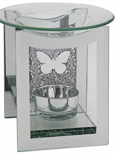 L&P Spiegel Kristall Schmetterling Glas Duftlampe Duftkerze Geschenk