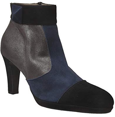 Brenda Zaro, F97563 Donna Stivaletto Navy Fantasia, Nero Blu Ante , 39 EU