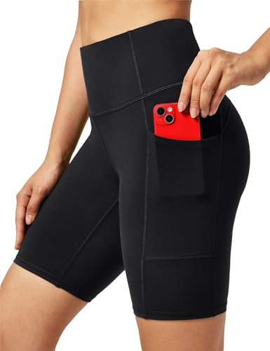 Ewedoos Sporthose Damen Kurz mit Taschen Sport Gym Shorts Laufhose Damen Kurz High Waist Kurze Leggings Radlerhose Blickdicht