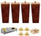 15 cm / 6 Inch Wood Trapeze Tapered Furniture Leg Set of 4 Mid-Century Wooden Furniture Feet Replacement Legs with Mounting Plate & Screws for Sofa Couch Cabinet Chair Coffee Table Dresser - Walnut