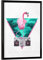 artboxONE Poster mit schwarzem Rahmen 18x13 cm Tiere Miami Flamingo - Bild Flamingo Ghettoblaster