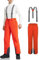 AOLI RAY Herren Skihose Snowboardhose Trägerhose Wasserdicht Gefüttert Winddicht Outdoorhose mit Abnehmbar Träger Orange Rot M