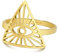 KKJOY Edelstahl Auge der Vorsehung Ring Einstellbare offene Finger Ringe Amulett Modeschmuck Geschenk für Frauen Männer