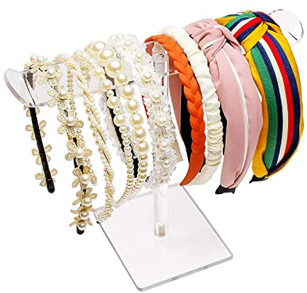 Baoswi Acrylic Headband Holder, Hair Accessories Organiser Clear Stand for Girls