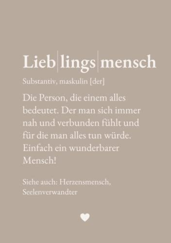 Notizbuch Lieblingsmensch: A5 | Gepunktetes Papier | 150 Seiten | Geschenk, Dankeschön, Mitbringsel | Perfekter Begleiter für Unterwegs