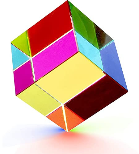 15mm Crystal Optical Glass Magic Prism Cube Photography Prism Teaching Prism Rainbow Spectrum Experiments Glass K9 Crystal RGB Dispersion Prism Physics and Decoration Light Spectrum Educational Model